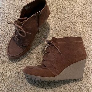 Brown suede booties size 9
